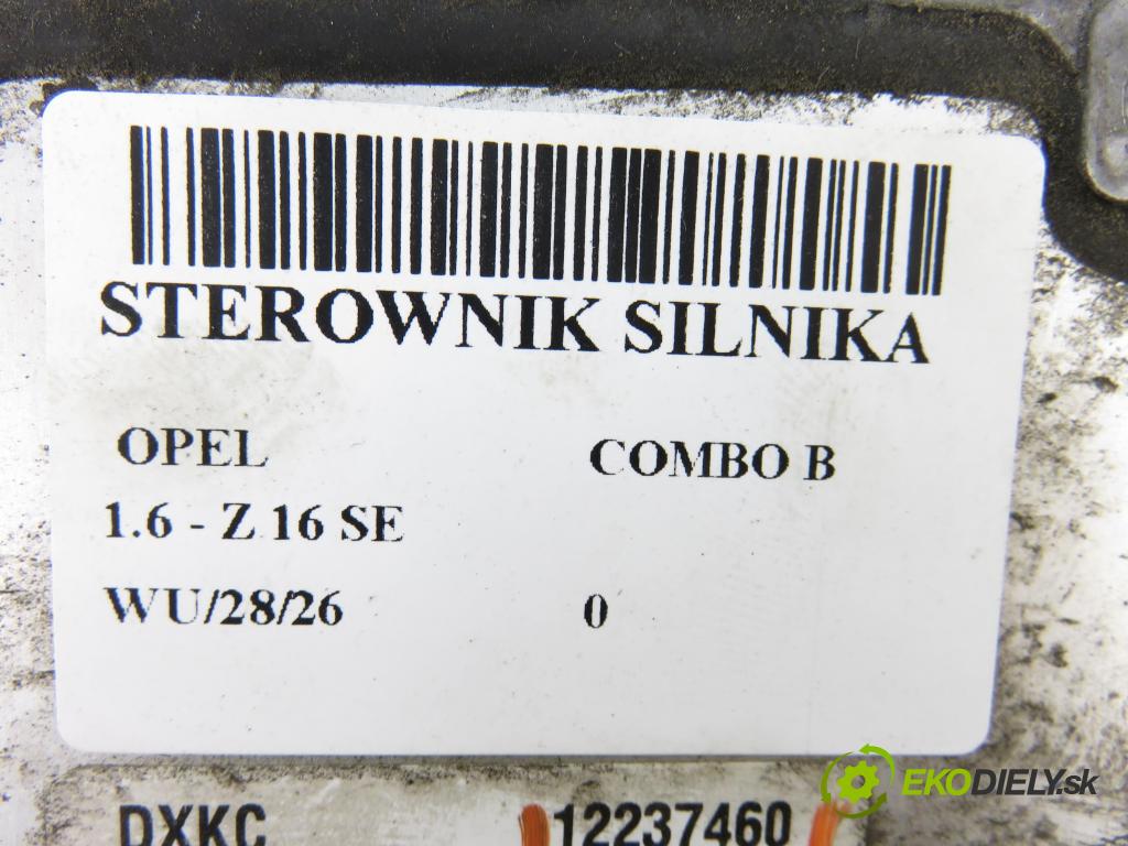 OPEL COMBO C KOMBIVAN 2003 62,00 1.6 8V 84 - Z 16 SE 1598,00 Riadiaca jednotka Motor 12237460