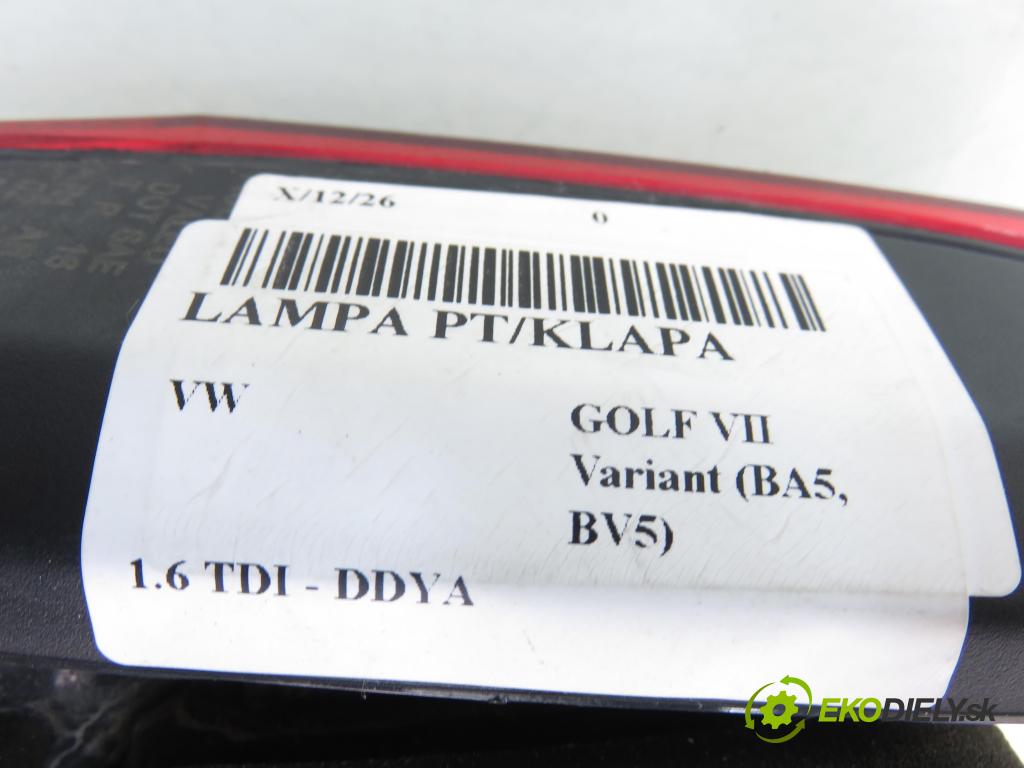 VW GOLF VII Variant (BA5, BV5) KOMBI 2019 850,00 1.6 TDI CR 115 - DGTE 1598,00 Svetlo pravé zadné kufor 5G9945094H