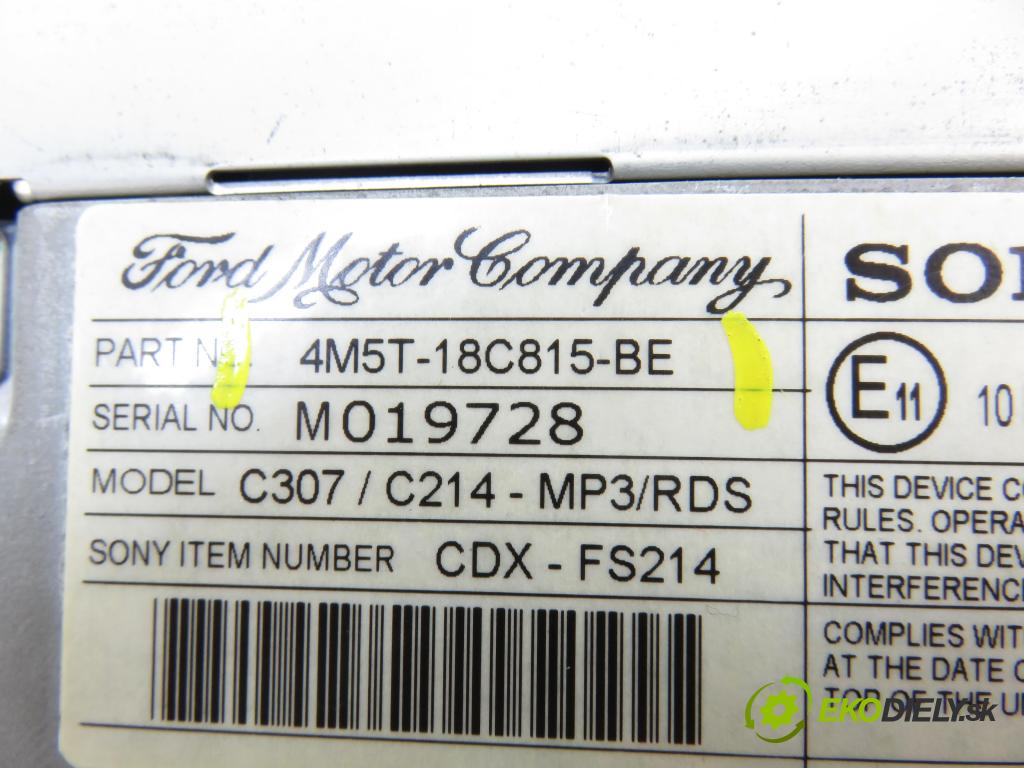 FORD FOCUS II (DA_, HCP) HB 2005 85,00 1.6 Ti - HXDA 1596,00 RADIO CD 4M5T18C815BE