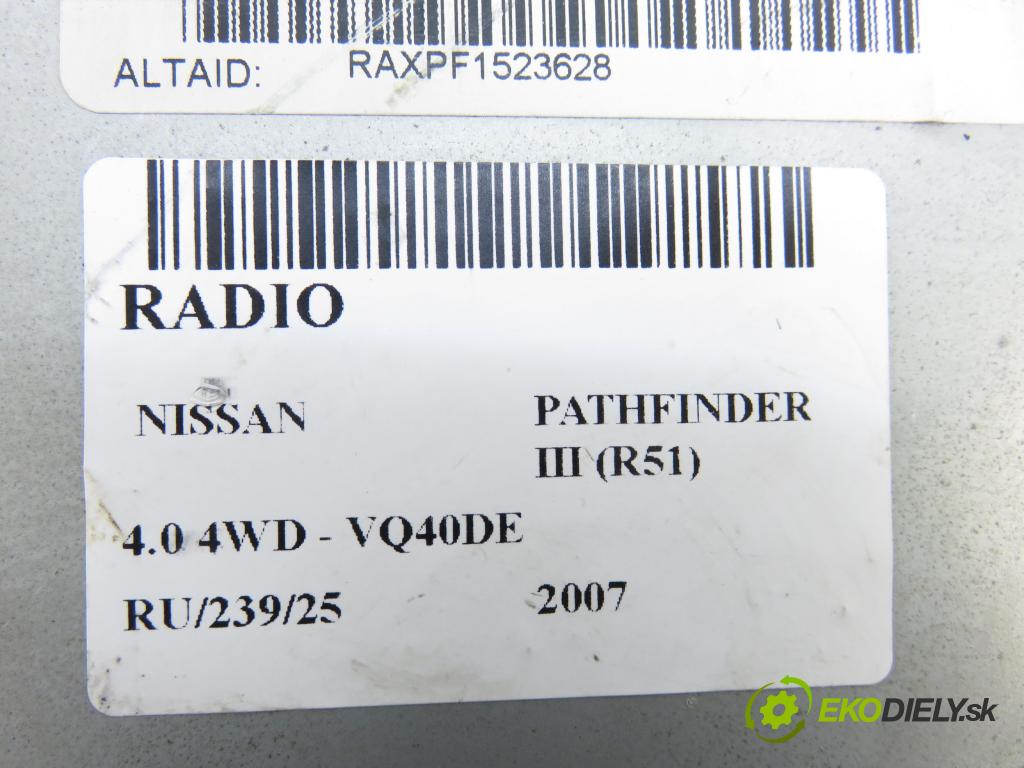 NISSAN PATHFINDER III (R51) TERENOWY 2007 198,00 4.0 4WD 269 - VQ40DE 3954,00 RADIO CD 28185ZP85A