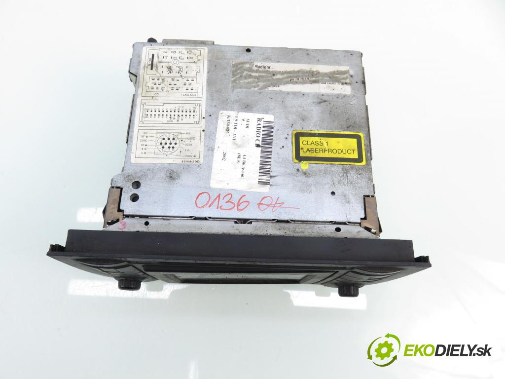 AUDI A4 Avant (8E5, B6) KOMBI 2002 96,00 1.9 TDI PD 130 - AVF 1896,00 RADIO CD