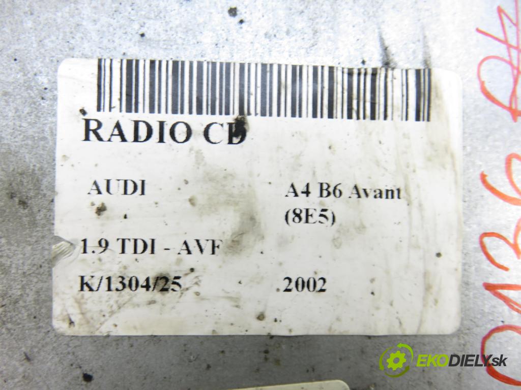 AUDI A4 Avant (8E5, B6) KOMBI 2002 96,00 1.9 TDI PD 130 - AVF 1896,00 RADIO CD