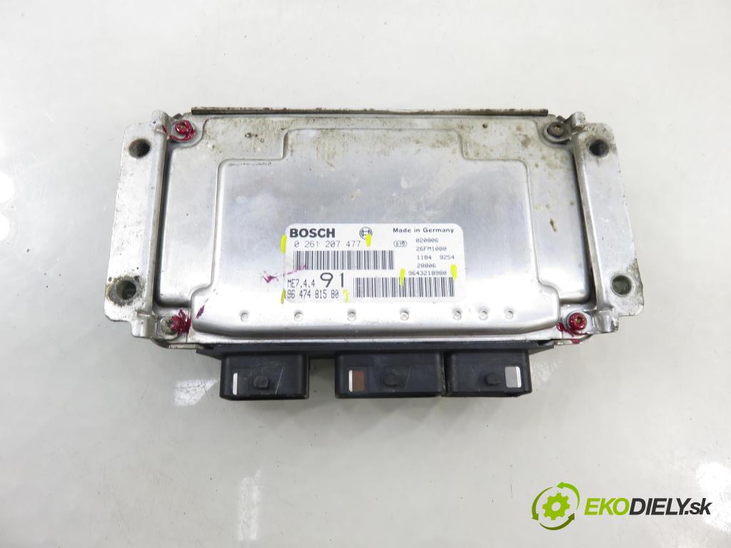 PEUGEOT 206 CC (2D) CABRIO 2002 80,00 1.6 16V - NFU 1587,00 řídící jednotka motora 9647481580 ; 9643218980 ; 0261207477