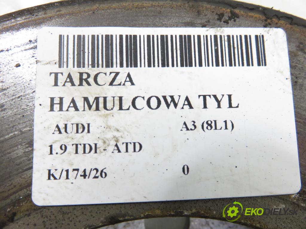 AUDI A3 (8L1) HB 2002 74,00 1.9 TDI - AXR 1896,00 lamela kotouč brzdová ZADNÍ: