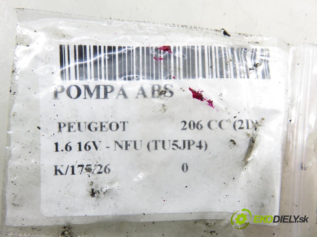 PEUGEOT 206 CC (2D) CABRIO 2002 80,00 1.6 16V - NFU 1587,00 pumpa ABS 10094811083 ; 9632539480 ; 10020401944 (Pumpa ABS)