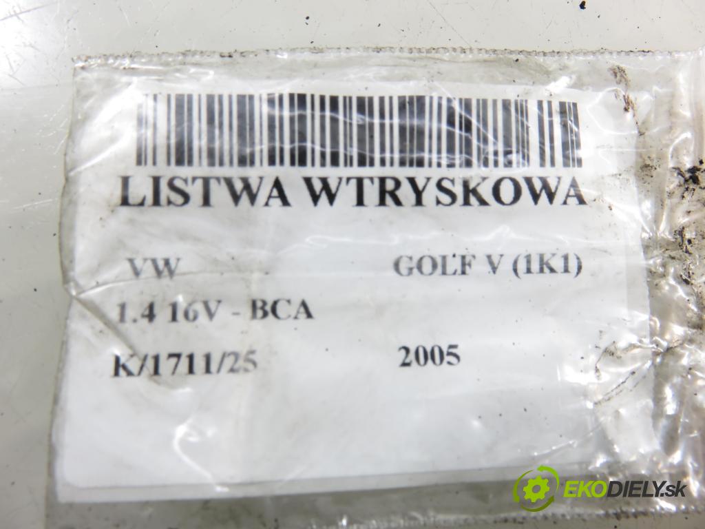 VW GOLF V (1K1) HB 2005 55,00 1.4 16V - BCA 1390,00 lišta vstřikovací 036031AC ; IWP163 (Vstřikovací lišta)