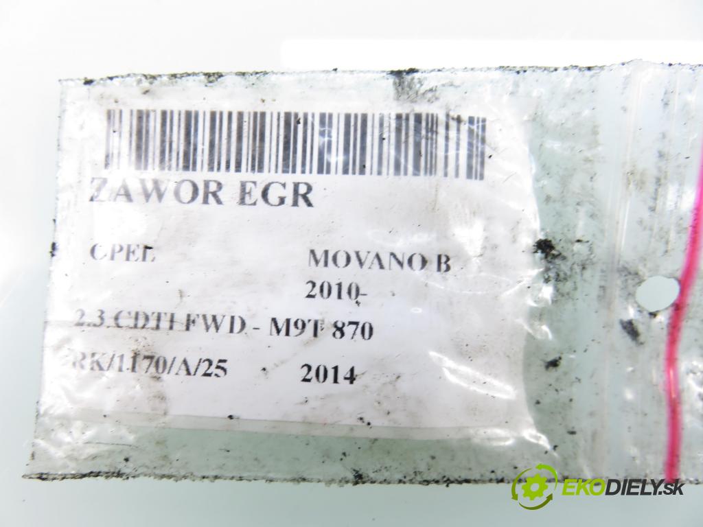 OPEL MOVANO B Platforma / podwozie (X62) FURGON 2014 81,00 2.3 CDTI FWD - M9T 870 2299,00 VENTIL EGR A2C53412016 ; 147105543R ; 8200987088