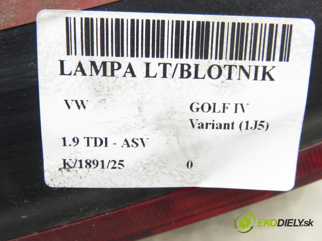 VW GOLF IV Variant (1J5) KOMBI 2001 81,00 1.9 TDI - ASV 1896,00 Svetlo ľavé zadné 1J9945075P