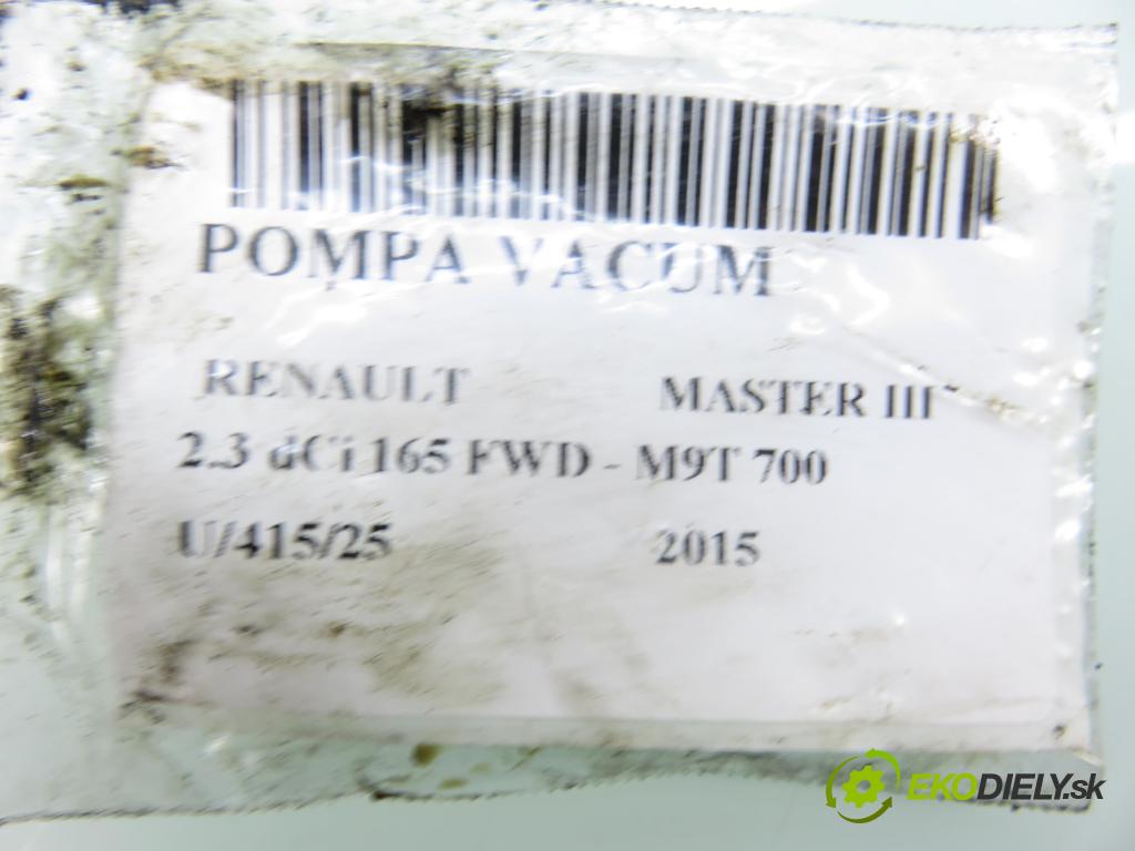 RENAULT MASTER III Platforma / podwozie (EV, HV, UV) KABINA/PLATFORMA 2015 0,00 2.3 dCi 165 FWD - M9T 700 2298,00 Pumpa vákuová 146508418R