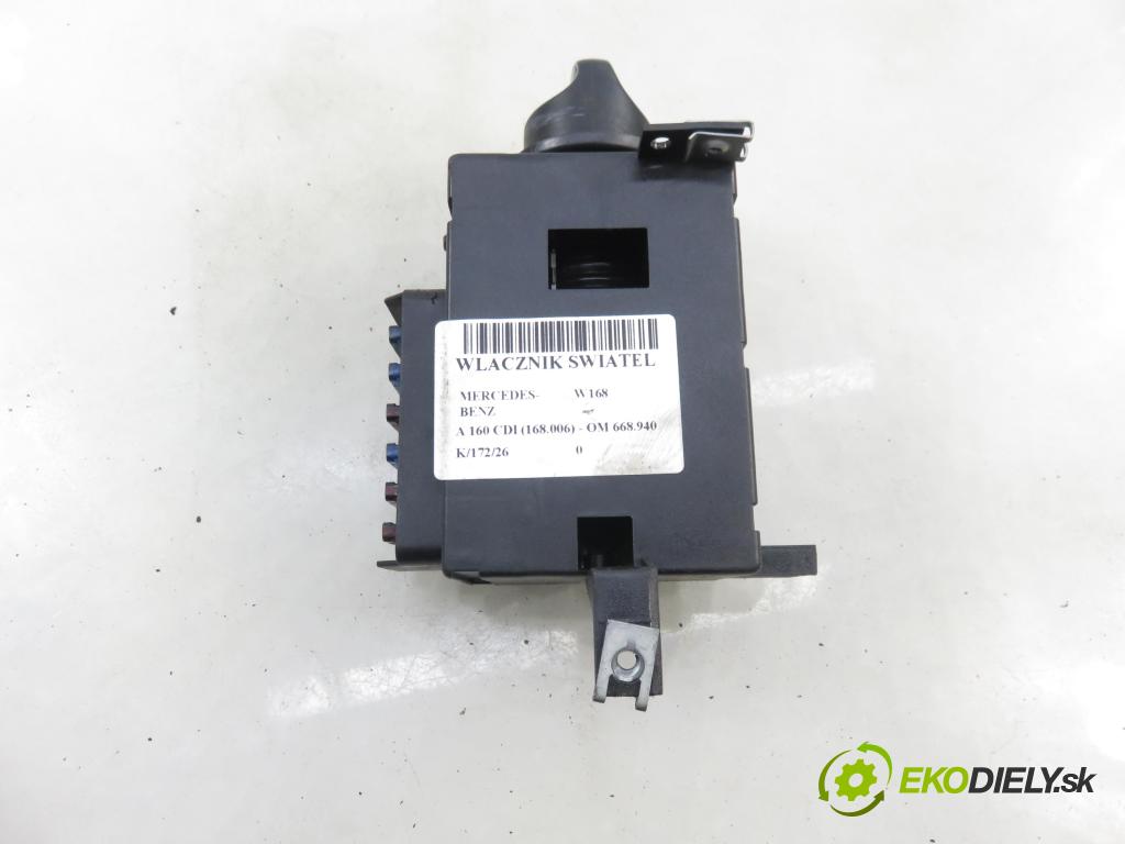 MERCEDES-BENZ KLASA A (W168) HB 2001 55,00 A 160 CDI 75 - OM 668.940 1689,00 prepínač svetlá 1685450104