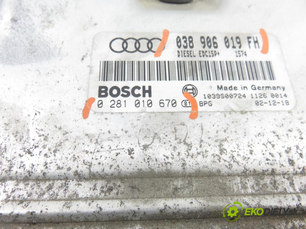 AUDI A3 (8L1) HB 2002 74,00 1.9 TDI - AXR 1896,00 řídící jednotka motora 038906019FH ; 0281010670