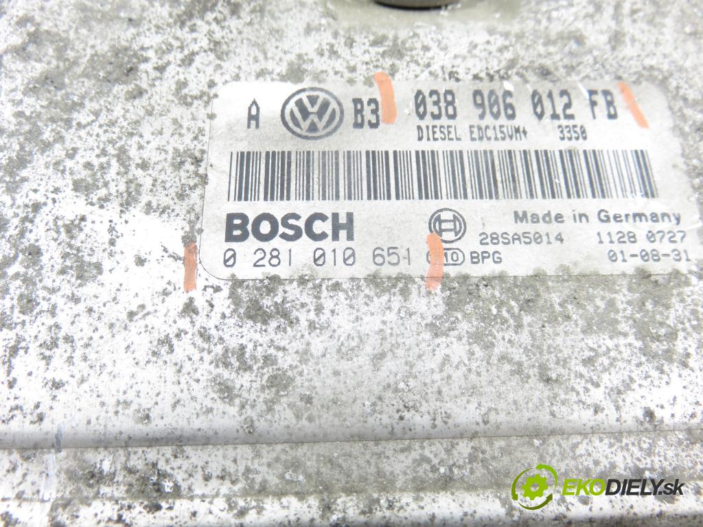 VW GOLF IV Variant (1J5) KOMBI 2001 81,00 1.9 TDI - ASV 1896,00 řídící jednotka motora 038906012FB ; 0281010651
