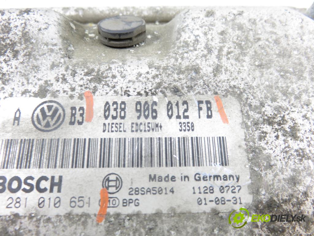 VW GOLF IV Variant (1J5) KOMBI 2001 81,00 1.9 TDI - ASV 1896,00 řídící jednotka motora 038906012FB ; 0281010651