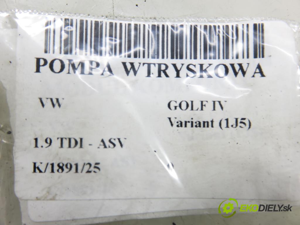 VW GOLF IV Variant (1J5) KOMBI 2001 81,00 1.9 TDI - ASV 1896,00 pumpa vstřikovací 038130107D ; 0460404977 (Vstřikovací čerpadlo)