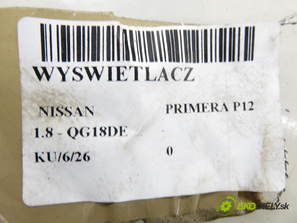 NISSAN PRIMERA (P12) LIFTBACK 2004 85,00 1.8 - QG18DE 1769,00 ZOBRAZIT: 28090AV617