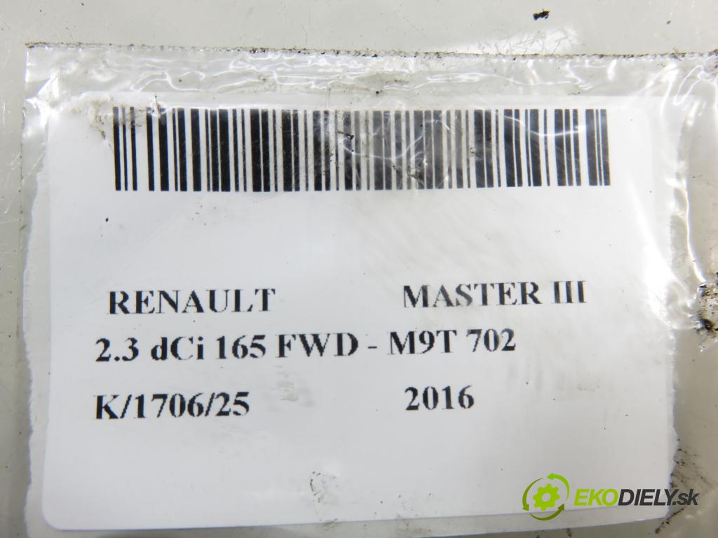 RENAULT MASTER III Platforma / podwozie (EV, HV, UV) KABINA/PLATFORMA 2016 120,00 2.3 dCi 165 FWD - M9T 702 2298,00 Rúra prívodu vzduchu 165763705R