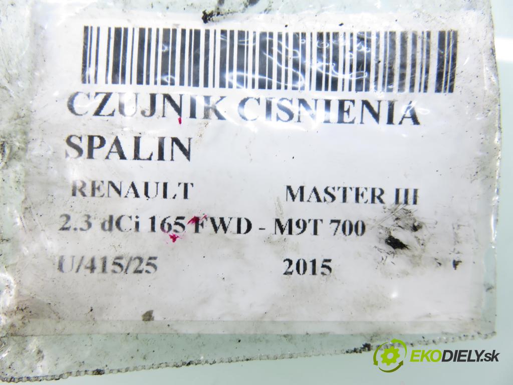 RENAULT MASTER III Platforma / podwozie (EV, HV, UV) KABINA/PLATFORMA 2015 0,00 2.3 dCi 165 FWD - M9T 700 2298,00 Snímač tlaku spalín 8200974421 ; 223212243R ; 8200443536