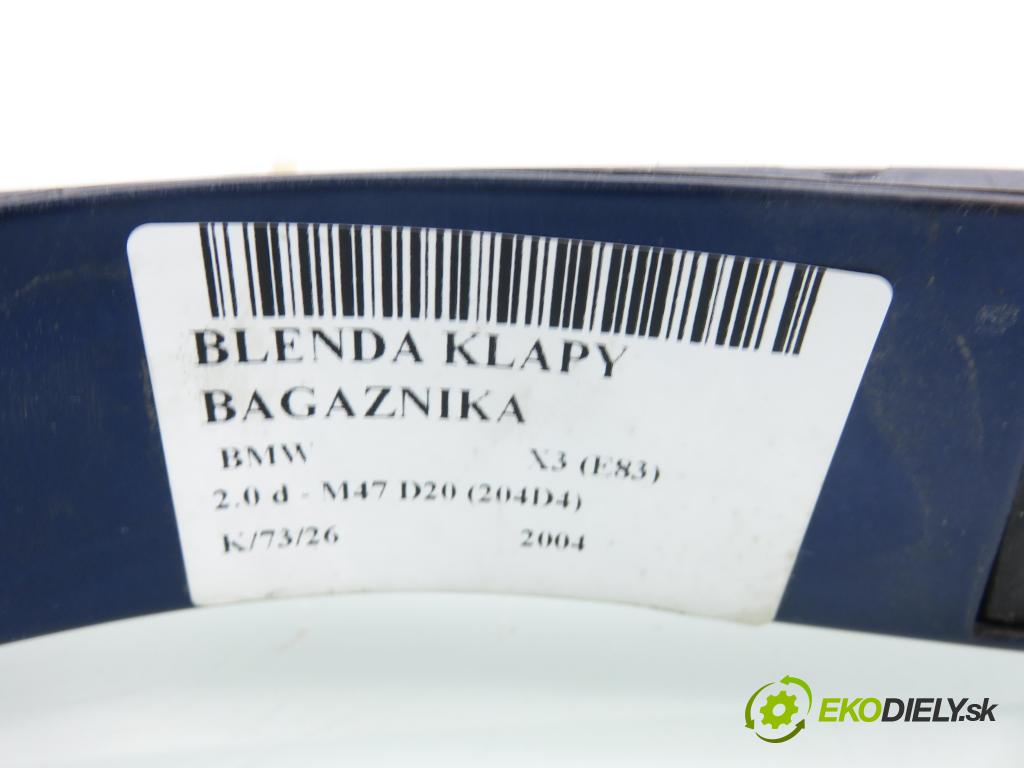 BMW X3 (E83) SUV 2004 110,00 2.0 d 150 - M47 D20 (204D4) 1995,00 zadní část - čelo dveří kufr 51137052452