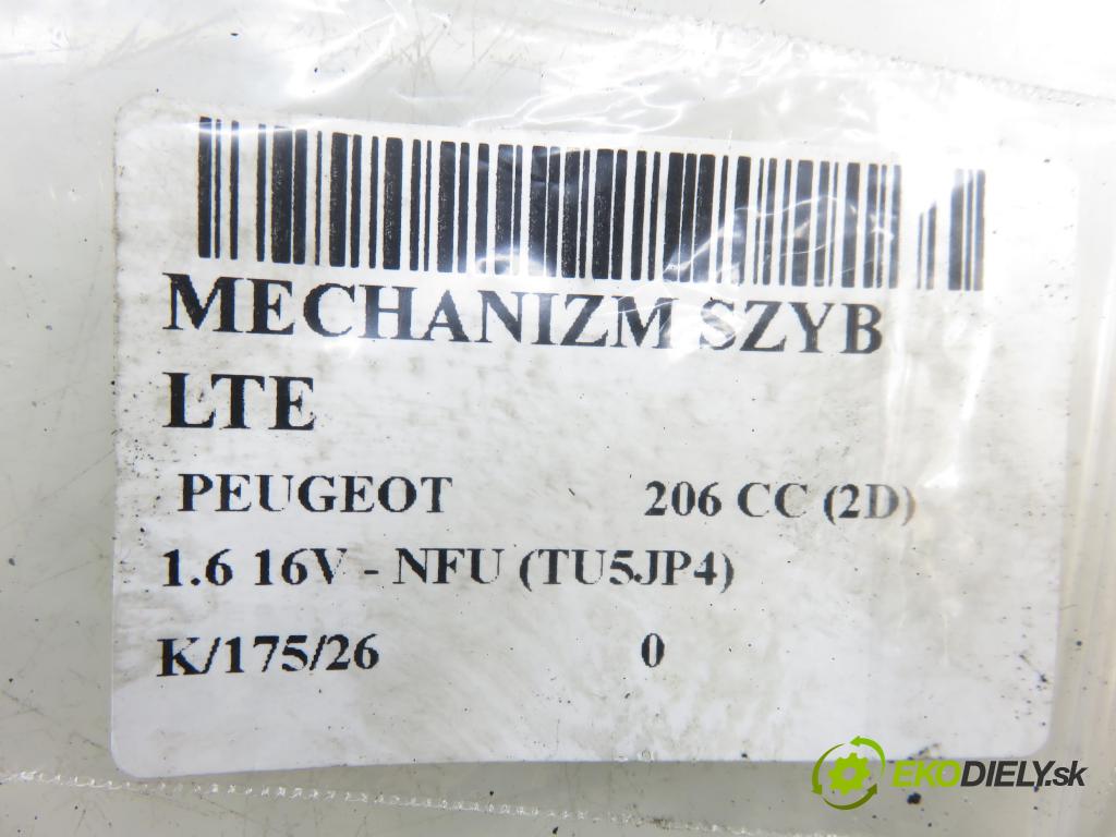 PEUGEOT 206 CC (2D) CABRIO 2002 80,00 1.6 16V - NFU 1587,00 Mechanizmus okien 636597380G
