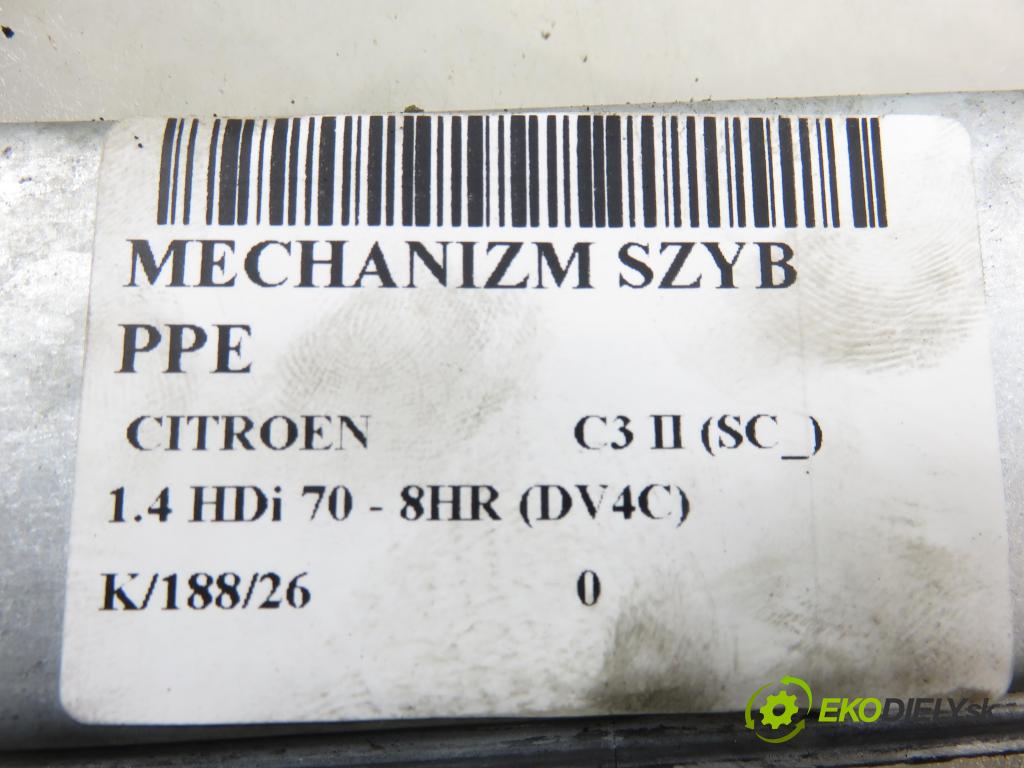 CITROEN C3 II (SC_) HB 2014 50,00 1.4 HDi 70 - 8HR (DV4C) 1398,00 Mechanizmus okien 9682129380 ; 402214C