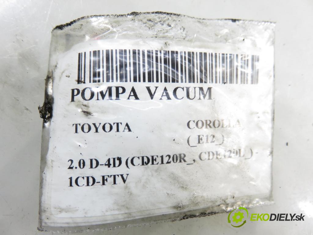 TOYOTA COROLLA (_E12_) HB 2005 85,00 2.0 D-4D 116 (CDE120R_, CDE120L_) - 1CD-FTV 1995,00 pumpa vakuová 2930027020 ; 0810002740