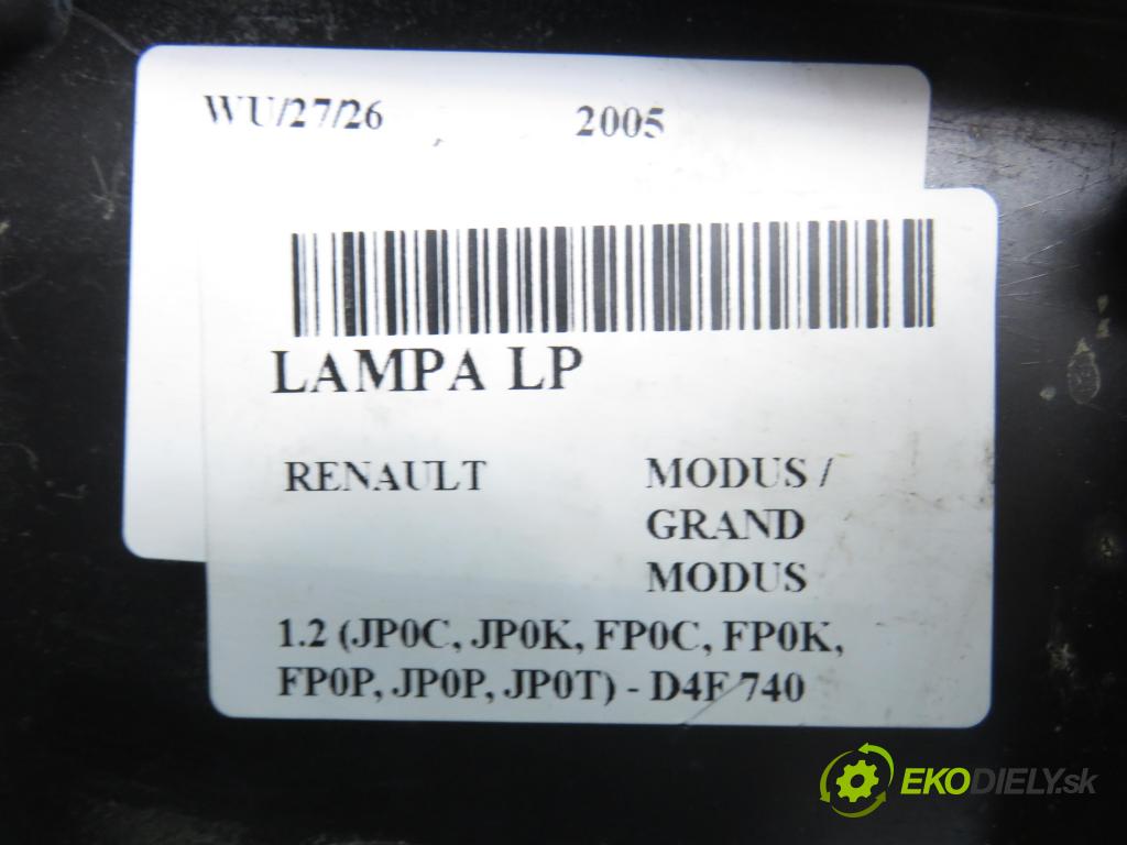 RENAULT MODUS / GRAND MODUS (F/JP0_) HB 2005 55,00 1.2 (JP0C, JP0K, FP0C, FP0K, FP0P, JP0P, JP0T) - D 1149,00 světlo LP 8200301843