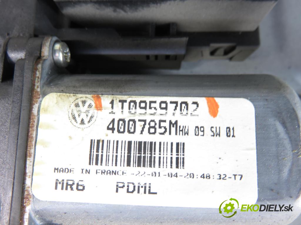 VW TOURAN (1T1, 1T2) MINIVAN 2004 100,00 2.0 TDI PD 16V 136 - AZV 1968,00 Mechanizmus okien 1T0837756L ; 1T1837462B ; 1T0959702