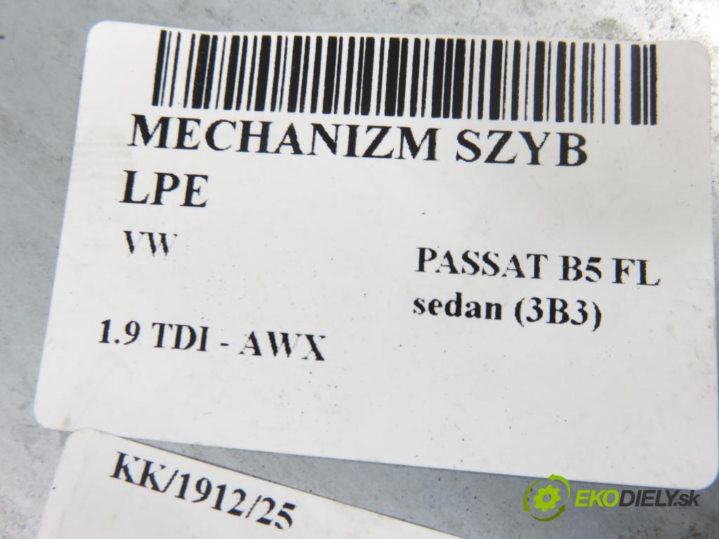 VW PASSAT B5.5 (3B3) SEDAN 2001 96,00 1.9 TDI - AWX 1896,00 mechanismus oken