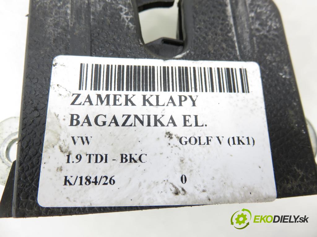 VW GOLF V (1K1) HB 2004 77,00 1.9 TDI PD 105 - BKC 1896,00 zámok dveří kufr EL. 1K6827505B