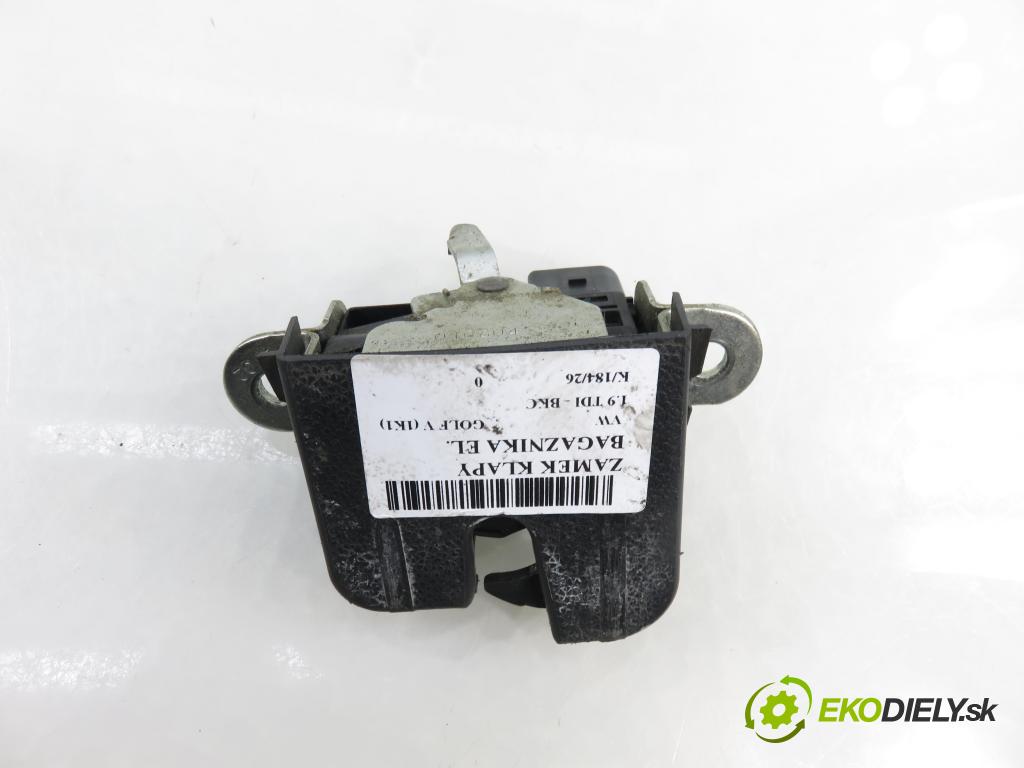 VW GOLF V (1K1) HB 2004 77,00 1.9 TDI PD 105 - BKC 1896,00 zámok dveří kufr EL. 1K6827505B