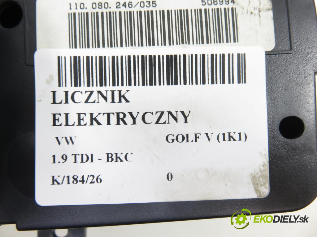 VW GOLF V (1K1) HB 2004 77,00 1.9 TDI PD 105 - BKC 1896,00 Prístrojovka elektrický 1K0920851B