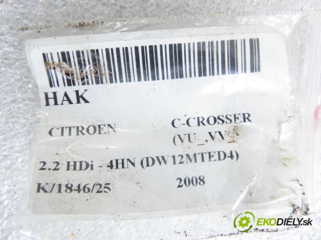 CITROEN C-CROSSER (EP_) SUV 2008 115,00 2.2 HDi 160 - 4HN (DW12MTED4) 2179,00 Hák 0150354MN ; 5142