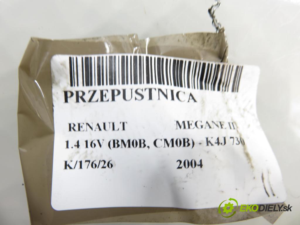 RENAULT MEGANE II (BM0/1_, CM0/1_) HB 2004 72,00 1.4 16V (BM0B, CM0B) - K4J 730 1390,00 Škrtiaca klapka 8200063652 ; 8200123061 (Škrtiaca klapka)