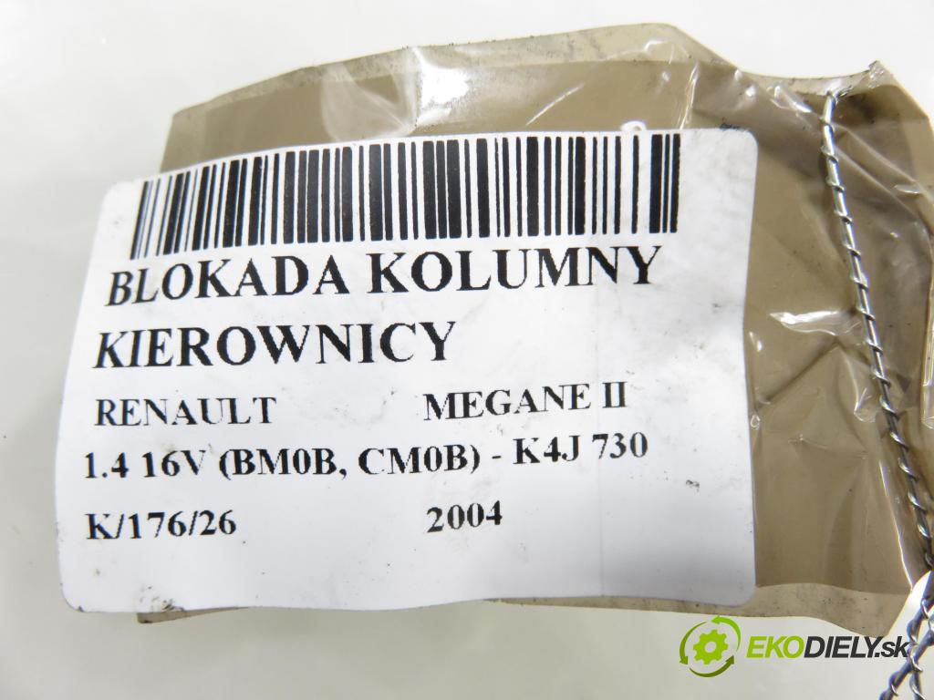 RENAULT MEGANE II (BM0/1_, CM0/1_) HB 2004 72,00 1.4 16V (BM0B, CM0B) - K4J 730 1390,00 blokáda tyče volantu 8200033233