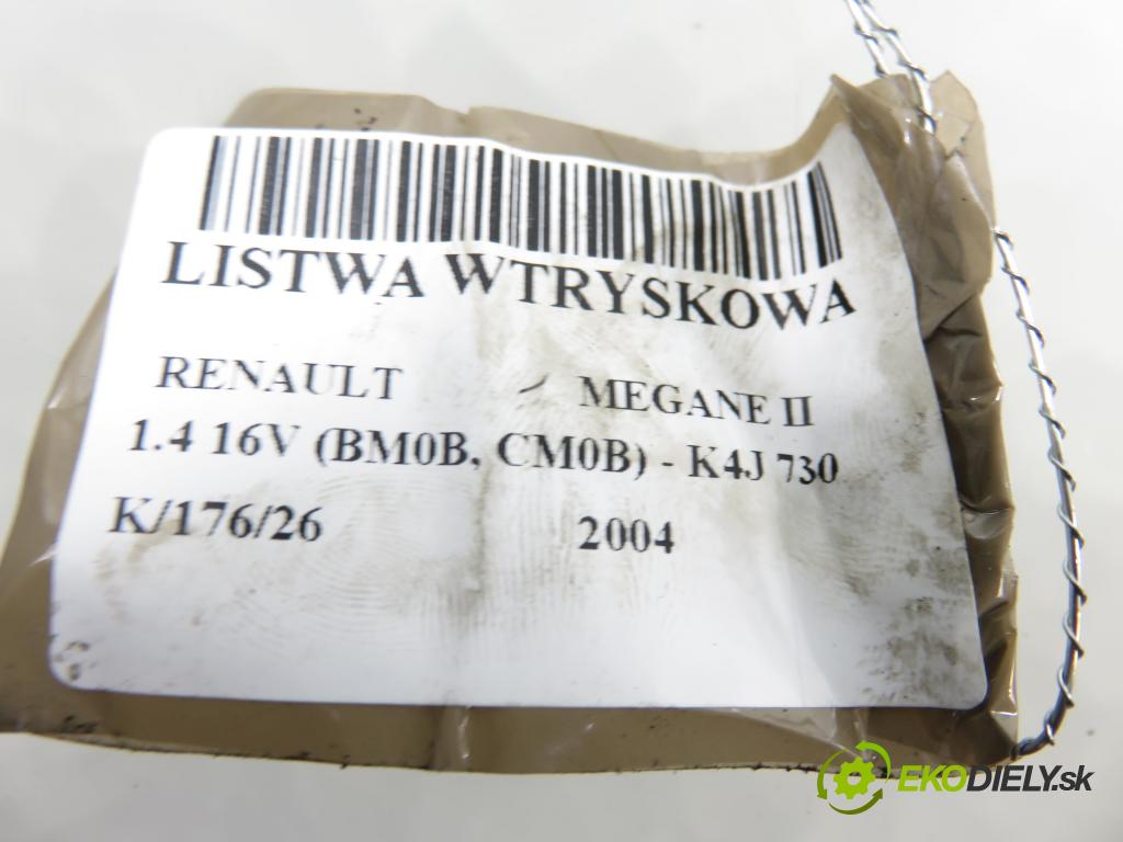 RENAULT MEGANE II (BM0/1_, CM0/1_) HB 2004 72,00 1.4 16V (BM0B, CM0B) - K4J 730 1390,00 Lišta vstrekovacia 8200139674 (Vstrekovacia lišta)