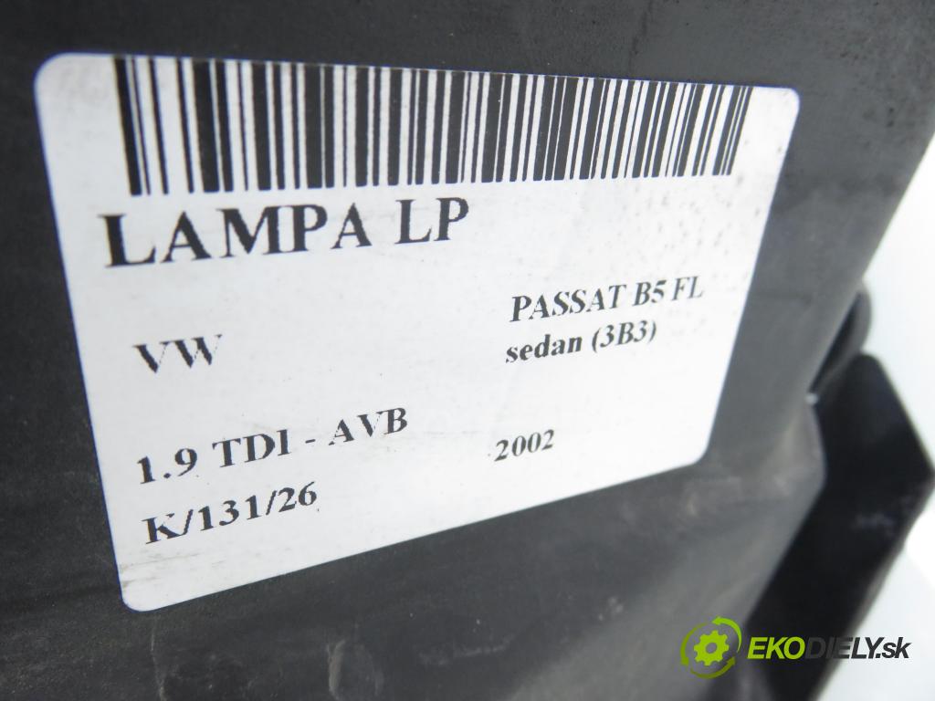 VW PASSAT B5.5 (3B3) SEDAN 2002 74,00 1.9 TDI PD 101 - AVB 1896,00 světlo LP 3B0941015AP