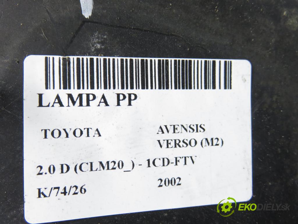 TOYOTA AVENSIS VERSO (_M2_) MINIVAN 2002 85,00 2.0 D (CLM20_) - 1CD-FTV 1995,00 světlo PP 