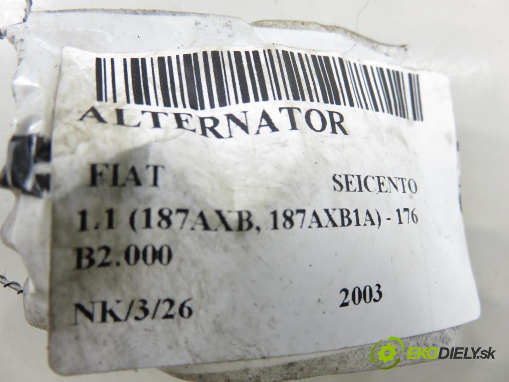FIAT SEICENTO / 600 (187_) HB 2003 40,00 1.1 54 - 176 B2.000 1108,00 Alternátor STX100015 (Alternátor)
