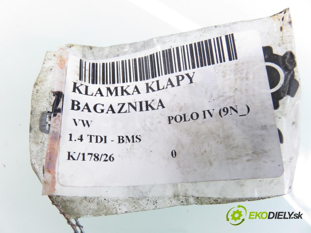 VW POLO (9N_) HB 2008 51,00 1.4 TDI - BNM 1422,00 klika dveří kufr 6Q5827565A