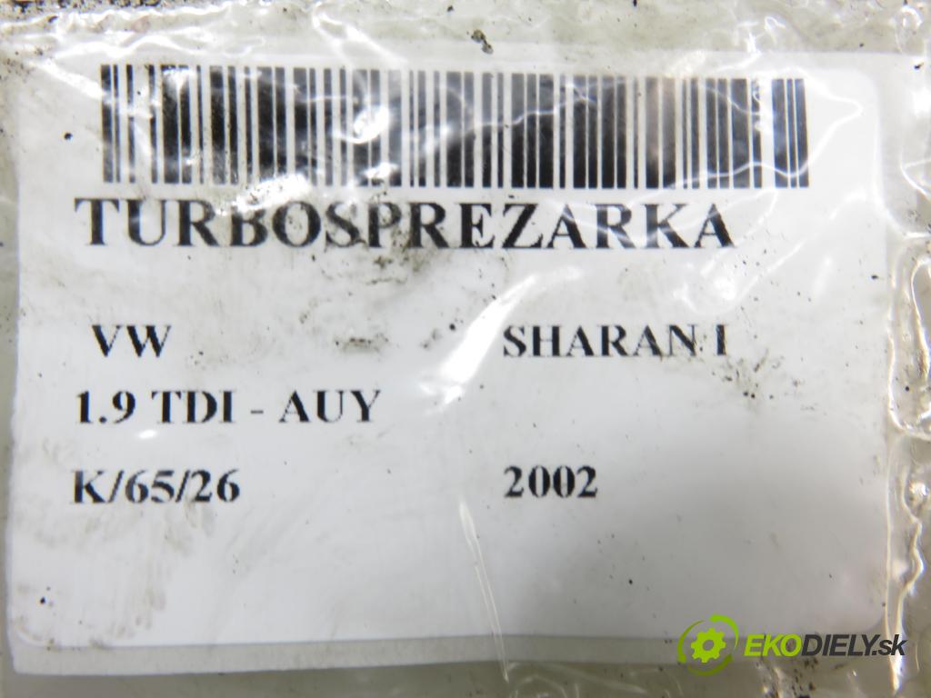 VW SHARAN (7M8, 7M9, 7M6) VAN 2002 85,00 1.9 TDI PD 115 - AUY 1896,00 Turbodúchadlo 038253019C (Turbodúchadlo (kompletné))