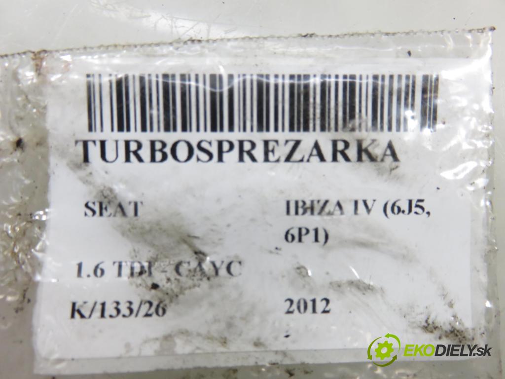 SEAT IBIZA IV (6J5, 6P1) HB 2012 77,00 1.6 TDI - CAYC 1598,00 Turbodúchadlo 03L253016H (Turbodúchadlo (kompletné))