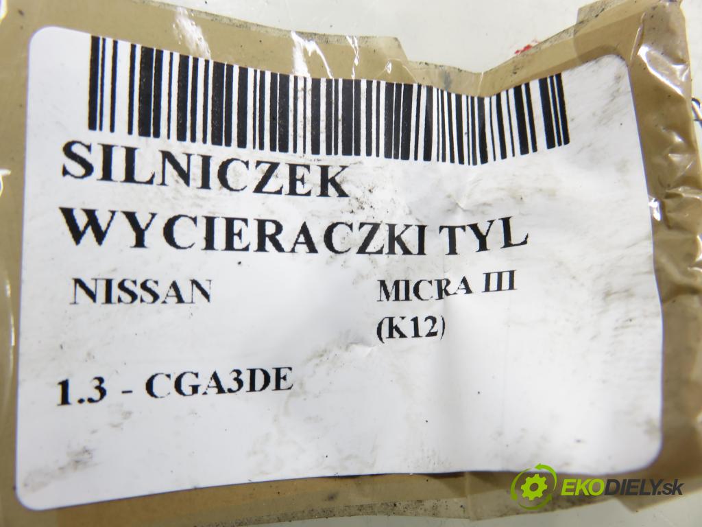 NISSAN MICRA III (K12) HB 2004 65,00 1.3 - CGA3DE 1348,00 Motorček stierače zadné 8200017385