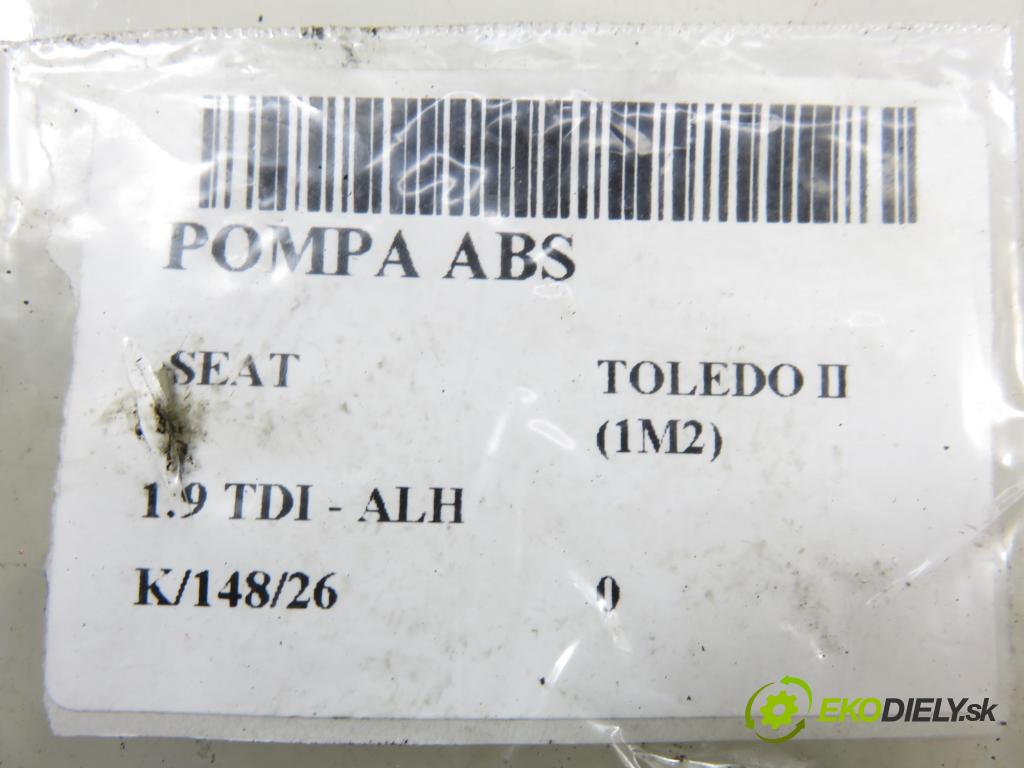 SEAT TOLEDO II (1M2) SEDAN 1999 66,00 1.9 TDI 90 - ALH 1896,00 pumpa ABS 1J0614217E ; 1J0907370Q (Pumpa ABS)