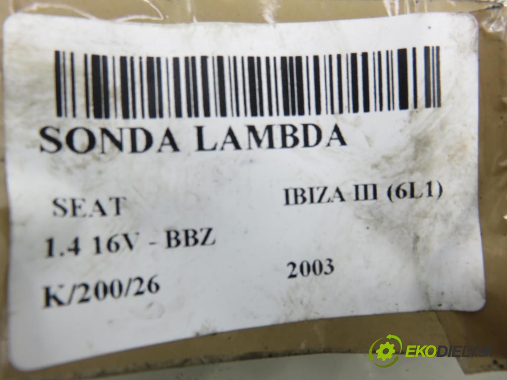 SEAT IBIZA III (6L1) HB 2003 74,00 1.4 16V - BBZ 1390,00 sonda lambda 036906262G (Lambda sonda)