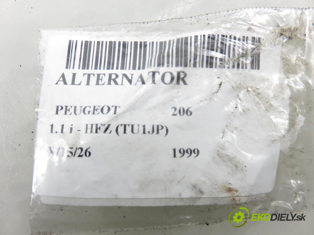 PEUGEOT 206 liftback (2A/C) HB 1999 44,00 1.1 60 - HFZ 1124,00 Alternátor 9638275880 ; A005TA6291A (Alternátor)