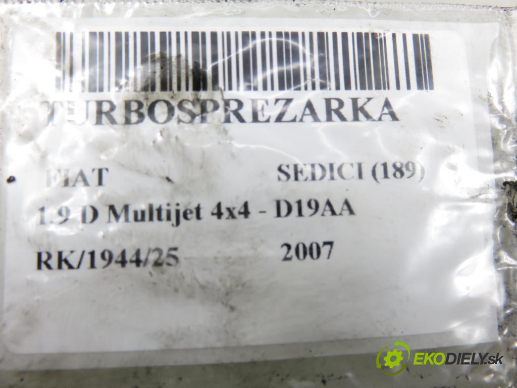 FIAT SEDICI (189_) CROSSOVER 2007 88,00 1.9 D Multijet 120 4x4 - D19AA 1910,00 Turbodúchadlo 7678375001S (Turbodúchadlo (kompletné))