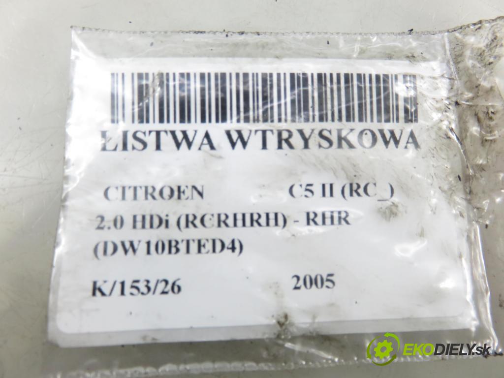 CITROEN C5 II (RC_) SEDAN 2005 100,00 2.0 HDi 136 - RHR (DW10BTED4) 1997,00 Lišta vstrekovacia 5WS40041 ; 9645689580 (Vstrekovacia lišta)