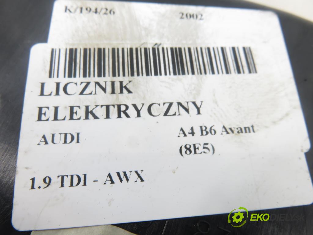 AUDI A4 Avant (8E5, B6) KOMBI 2002 96,00 1.9 TDI - AWX 1896,00 Prístrojovka elektrický 8E0920900K ; 0263626035D