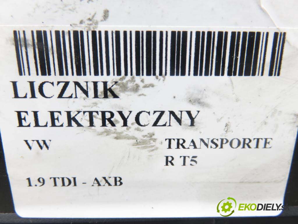 VW TRANSPORTER V Skrzynia (7HA, 7HH, 7EA, 7EH) FURGON 2004 77,00 1.9 TDI PD 105 - AXB 1896,00 Prístrojovka elektrický 7H0920860L