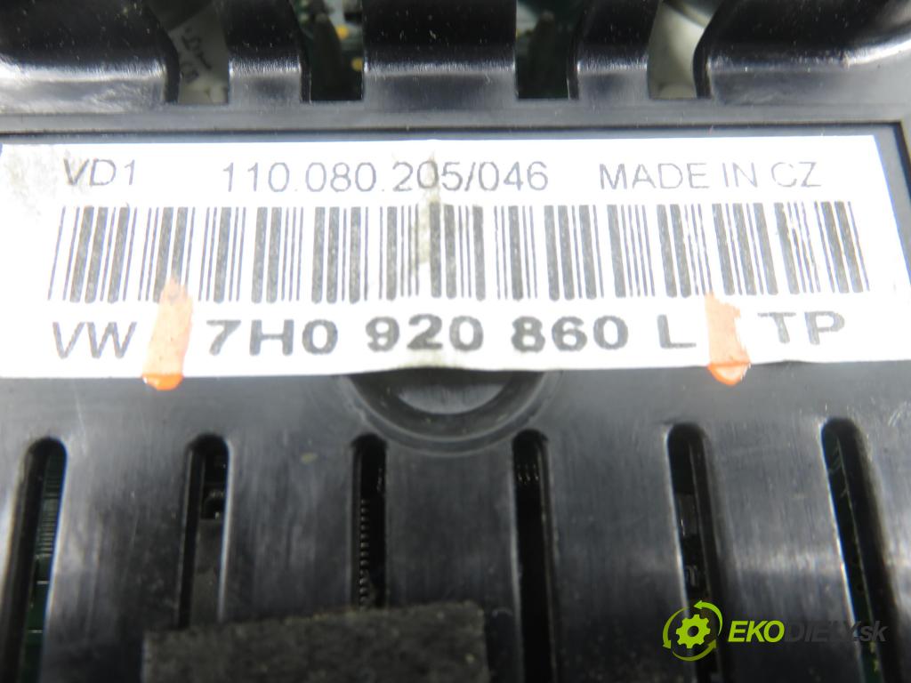 VW TRANSPORTER V Skrzynia (7HA, 7HH, 7EA, 7EH) FURGON 2004 77,00 1.9 TDI PD 105 - AXB 1896,00 Prístrojovka elektrický 7H0920860L